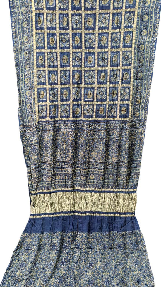 Blue - Handcrafted Quilted Ajrakh Block Printed Fabric Coin Pouch by Chhoti Si Asha 91