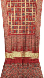 Shop Red Ajrakh Modal Silk Saree for the Perfect Look - Buy Now! - Luxurion World