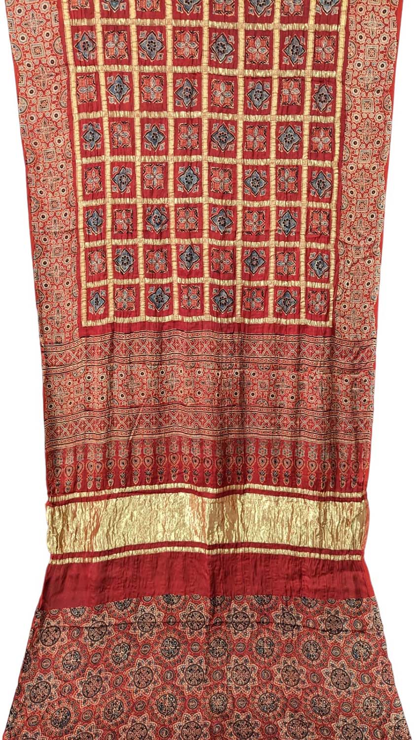Shop Red Ajrakh Modal Silk Saree for the Perfect Look - Buy Now! - Luxurion World