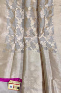 Pastel Handloom Banarasi Khaddi Pure Katan Silk Saree - Luxurion World