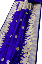 Blue Banarasi Handloom Pure Katan Silk Saree - Luxurion World