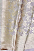 Pastel Banarasi Handloom Pure Katan Silk Saree - Luxurion World
