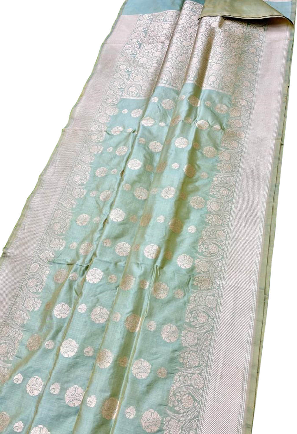 Blue Banarasi Handloom Pure Katan Silk Saree - Luxurion World