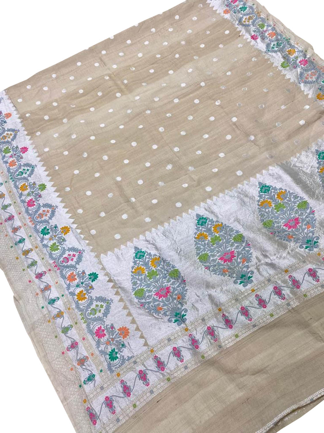 Dyeable Banarasi Handloom Pure Tussar Georgette Meenakari Saree - Luxurion World