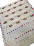 Dyeable Banarasi Handloom Pure Tussar Georgette Meenakari Saree - Luxurion World