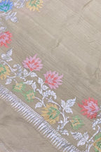 Dyeable Banarasi Handloom Pure Tussar Georgette Meenakari Saree - Luxurion World