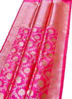 Pink Banarasi Handloom Pure Katan Silk Saree - Luxurion World