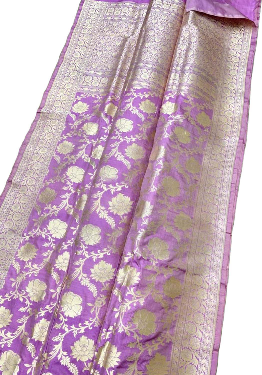 Pink Banarasi Handloom Pure Katan Silk Saree - Luxurion World