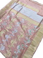 Elegant Pink Banarasi Handloom Pure Katan Silk Kadwa Meenakari Saree - Luxurion World