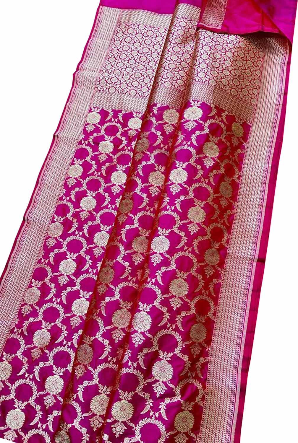Elegant Pink Banarasi Handloom Pure Katan Silk Saree - Luxurion World