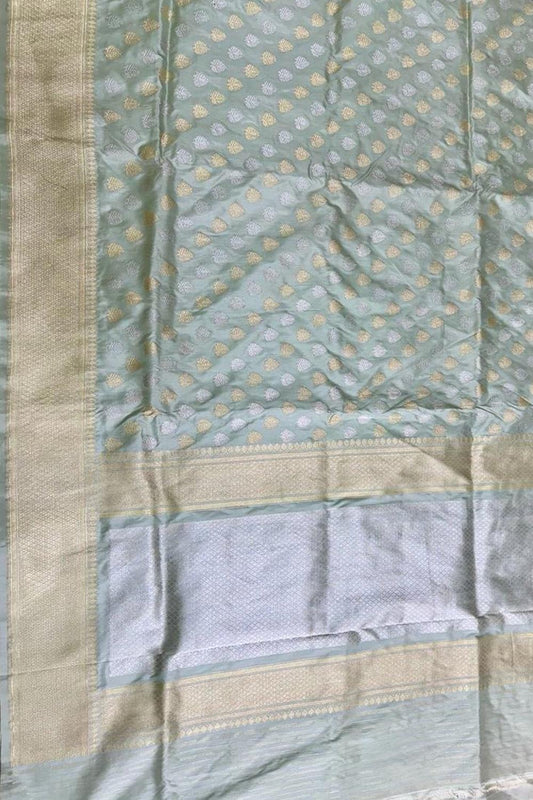 Elegant Pastel Handloom Banarasi Silk Saree - Luxurion World
