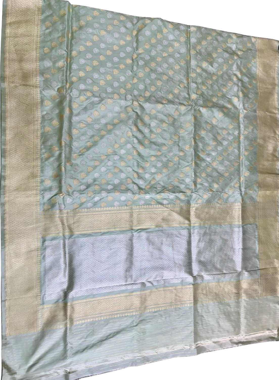 Elegant Pastel Handloom Banarasi Silk Saree - Luxurion World