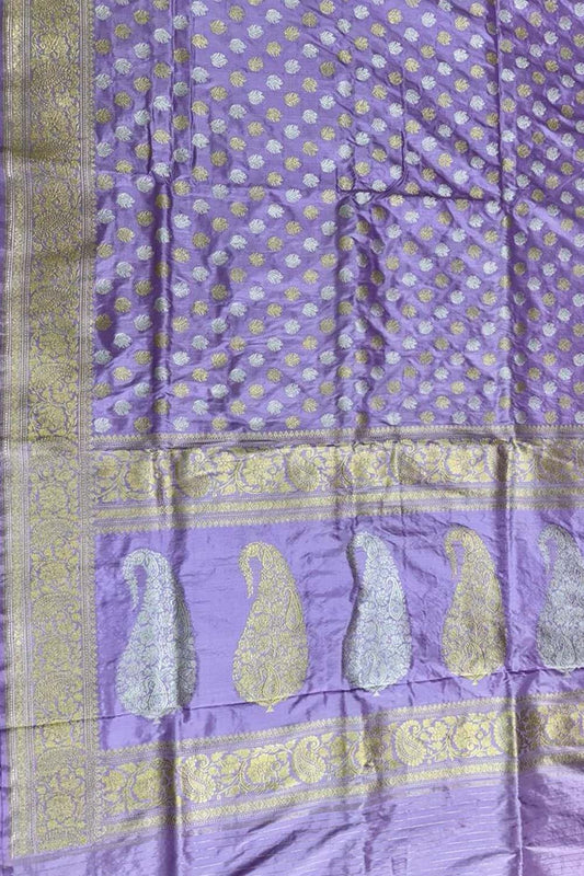 Elegant Purple Handloom Banarasi Silk Saree