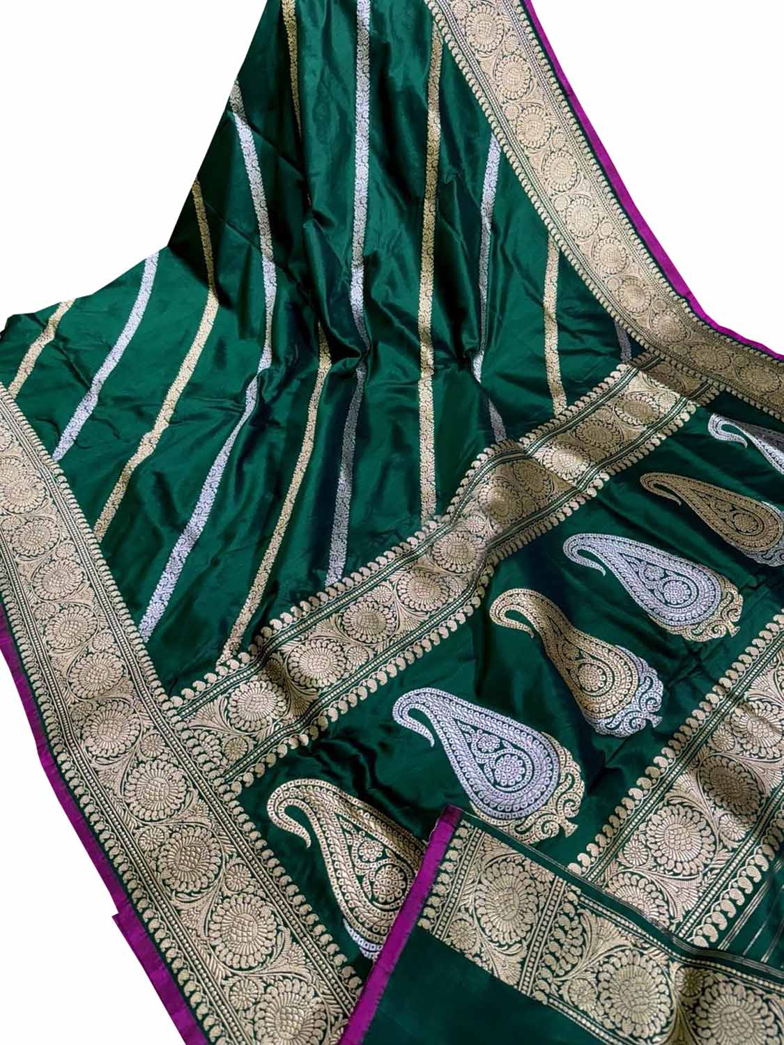 Green Banarasi Silk Saree 20% Off
