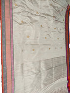 Off White Handloom Banarasi Pure Katan Tissue Silk Saree - Luxurion World