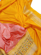 Pink Handloom Banarasi Pure Katan Silk Meenakari Saree - Luxurion World