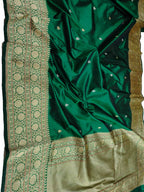 Green Handloom Banarasi Pure Katan Silk Sona Roopa Saree - Luxurion World