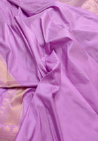 Purple Handloom Banarasi Pure Katan Silk Sona Roopa Saree - Luxurion World