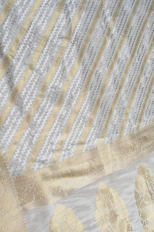 Dyeable Handloom Banarasi Pure Georgette Sona Roopa Saree - Luxurion World