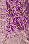 Purple Handloom Banarasi Pure Katan Silk Saree - Luxurion World