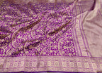 Purple Handloom Banarasi Pure Katan Silk Saree - Luxurion World