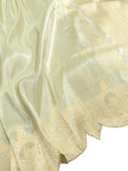 Pastel Handloom Banarasi Pure Tissue Katan Silk Scalloped Border Saree - Luxurion World