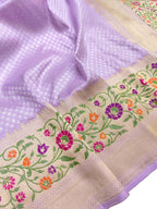 Purple Handloom Banarasi Pure Katan Silk Saree - Luxurion World