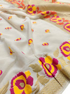 Dyeable Banarasi Handloom Pure Georgette Meenakari Saree - Luxurion World