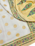 Dyeable Banarasi Handloom Pure Georgette Meenakari Saree - Luxurion World