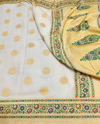 Dyeable Banarasi Handloom Pure Georgette Meenakari Saree - Luxurion World