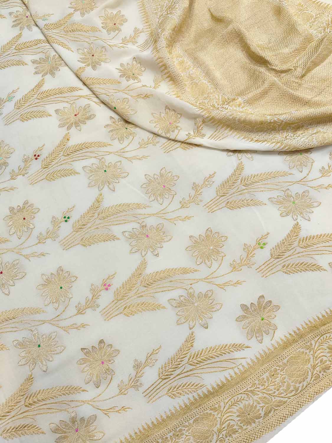Dyeable Banarasi Handloom Pure Georgette Saree - Luxurion World