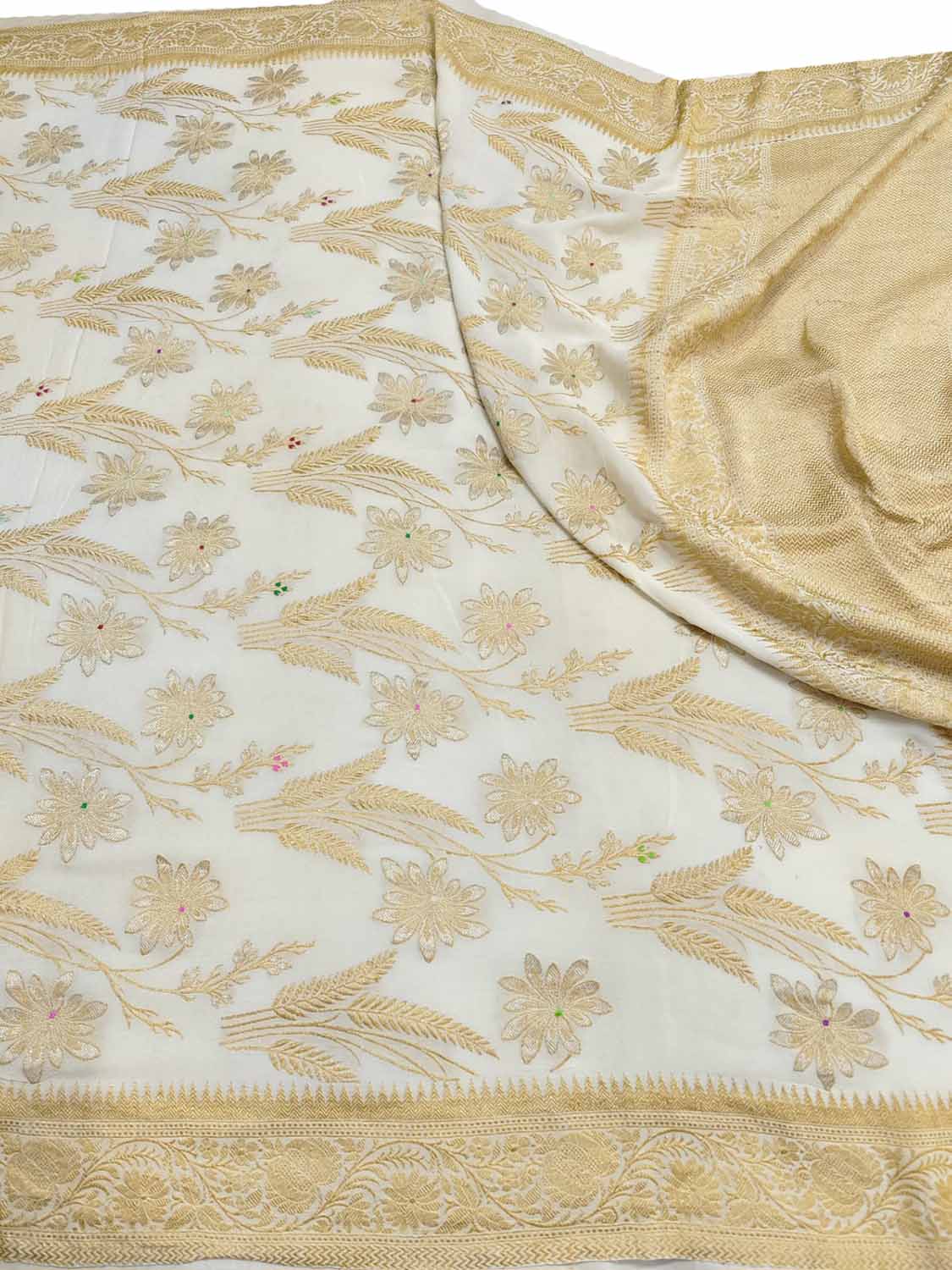 Dyeable Banarasi Handloom Pure Georgette Saree - Luxurion World