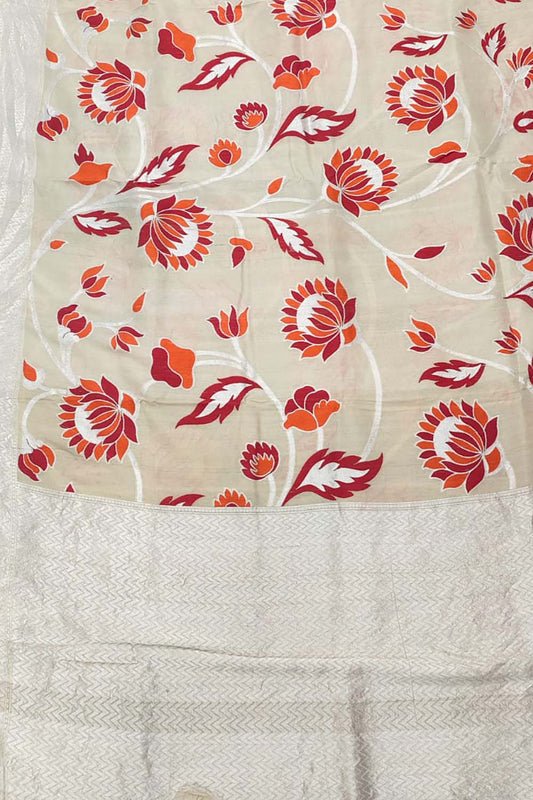 Dyeable Banarasi Handloom Pure Tussar Georgette Meenakari Saree - Luxurion World