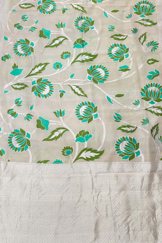 Dyeable Banarasi Handloom Pure Tussar Georgette Meenakari Saree - Luxurion World