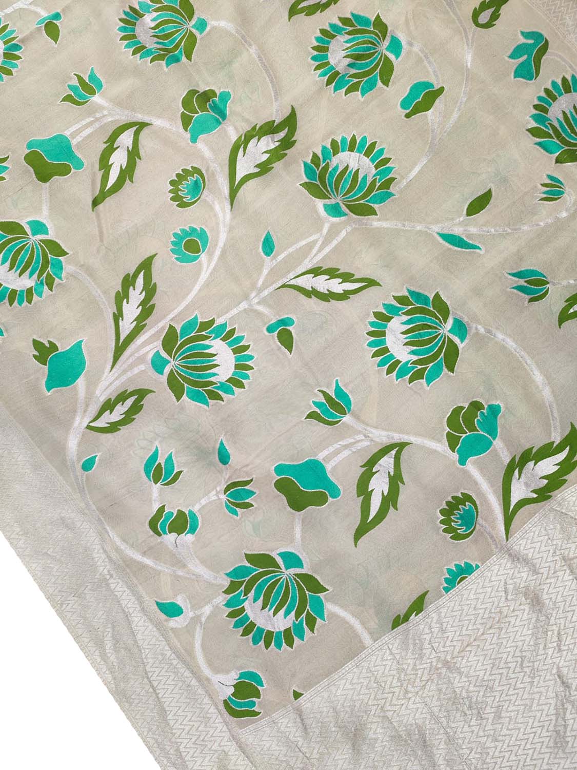 Dyeable Banarasi Handloom Pure Tussar Georgette Meenakari Saree - Luxurion World