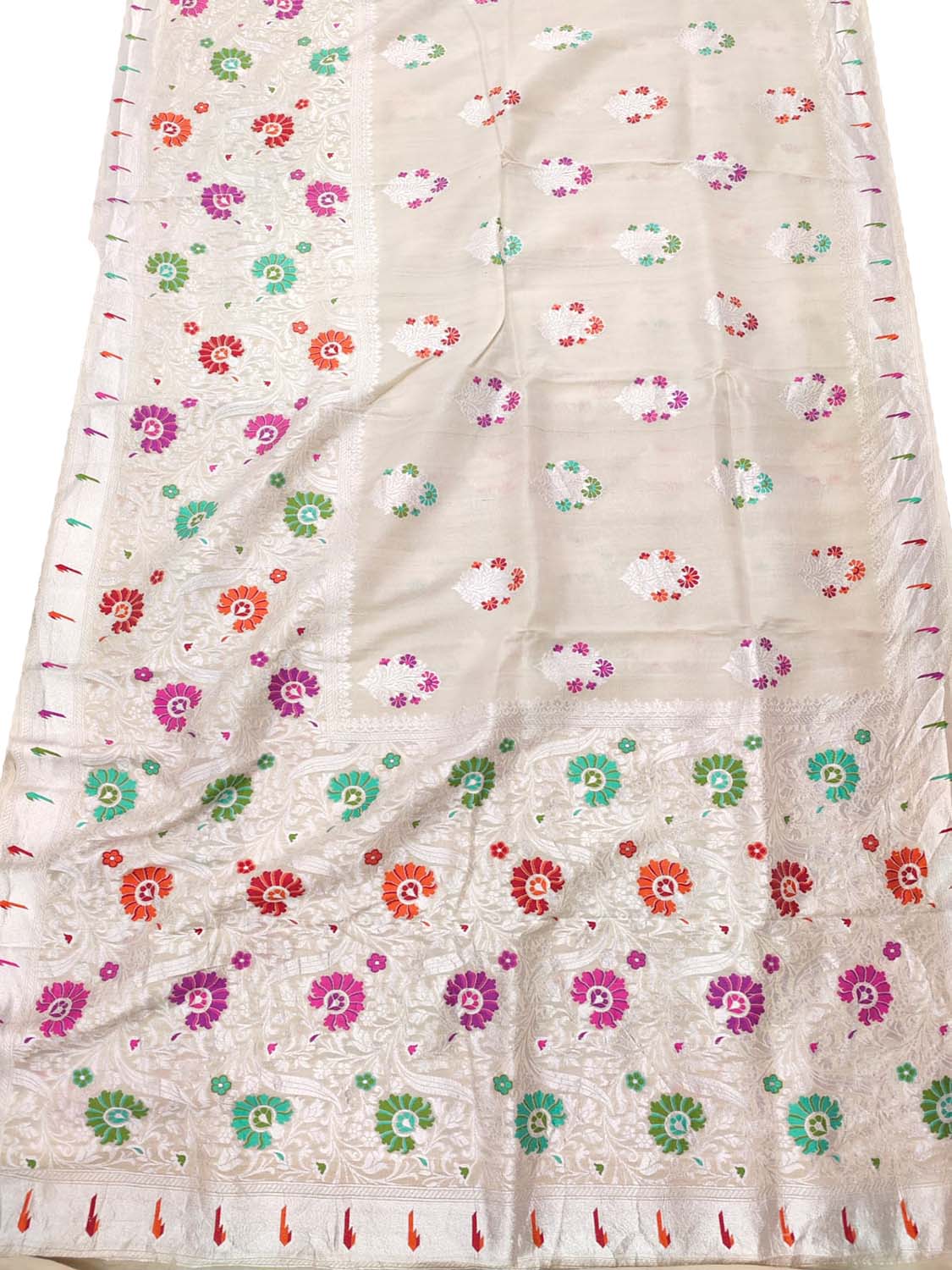 Dyeable Banarasi Handloom Pure Tussar Georgette Meenakari Saree - Luxurion World