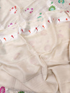 Dyeable Banarasi Handloom Pure Tussar Georgette Meenakari Saree - Luxurion World