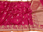 Pink Banarasi Handloom Pure Katan Silk Kadwa Meenakari Saree - Luxurion World