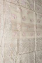 Dyeable Banarasi Handloom Pure Tussar Georgette Saree - Luxurion World