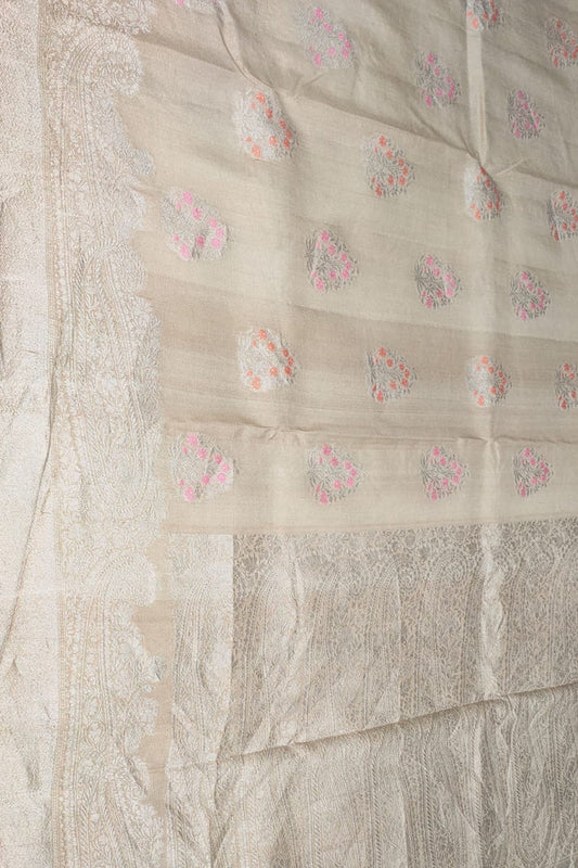 Dyeable Banarasi Handloom Pure Tussar Georgette Saree - Luxurion World