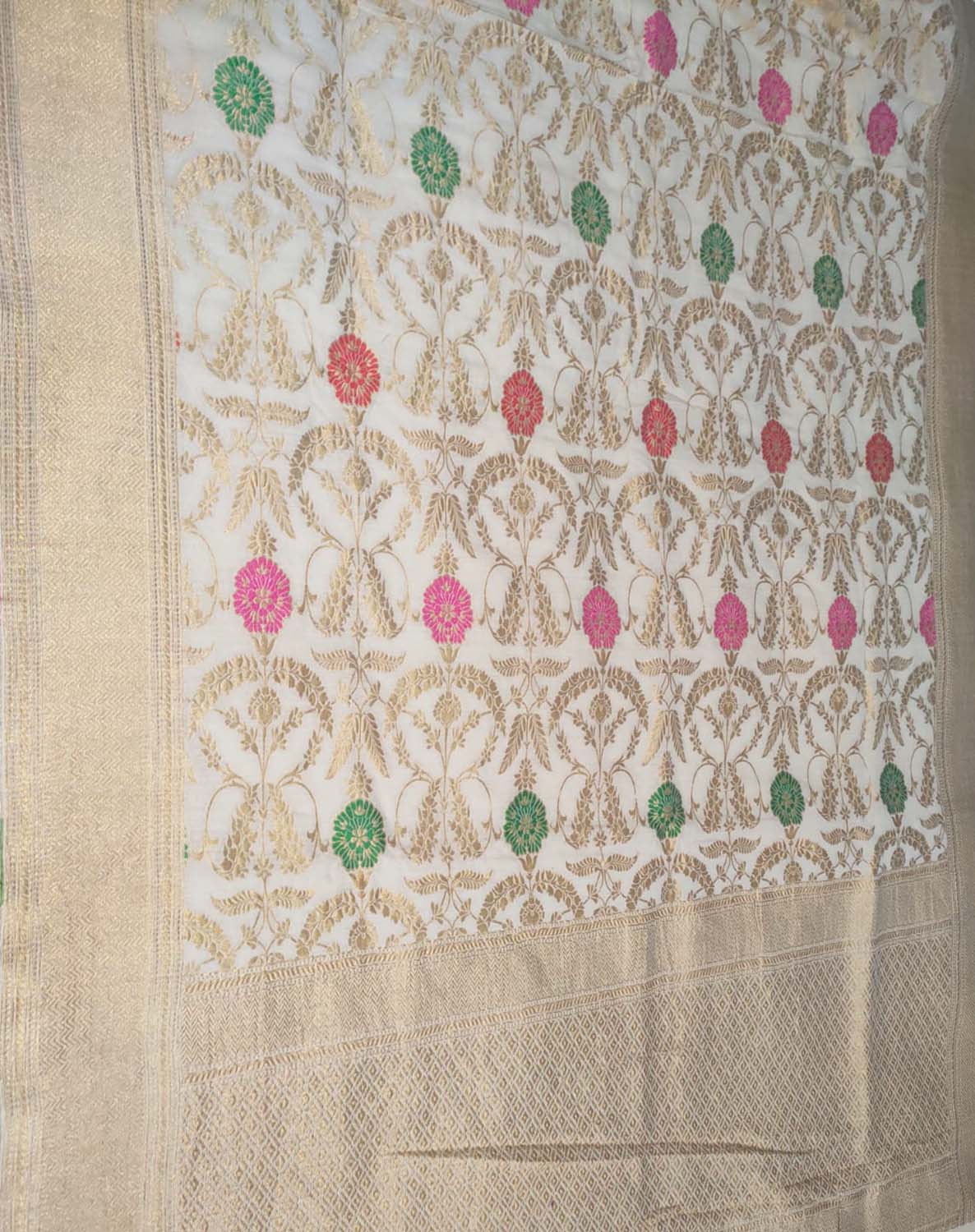 Dyeable Banarasi Handloom Pure Tussar Georgette Meenakari Saree - Luxurion World
