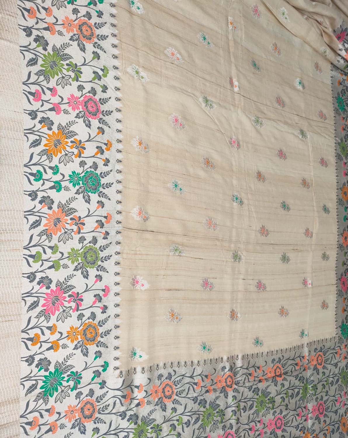 Dyeable Banarasi Handloom Pure Tussar Georgette Meenakari Saree - Luxurion World