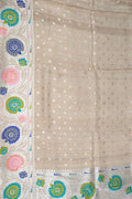 Dyeable Banarasi Handloom Pure Tussar Georgette Meenakari Saree - Luxurion World
