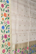 Dyeable Banarasi Handloom Pure Tussar Georgette Meenakari Saree - Luxurion World