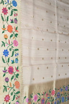 Dyeable Banarasi Handloom Pure Tussar Georgette Meenakari Saree - Luxurion World