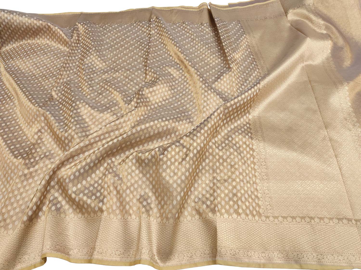 Pastel Banarasi Handloom Soft Tissue Silk Saree - Luxurion World