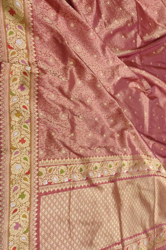 Exquisite Red Banarasi Handloom Silk Saree - Luxurion World