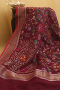 Purple Banarasi Handloom Pure Cotton Real Zari Saree - Luxurion World