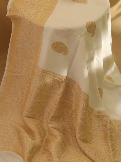 Dyeable Banarasi Handloom Pure Chiniya Silk Saree - Luxurion World
