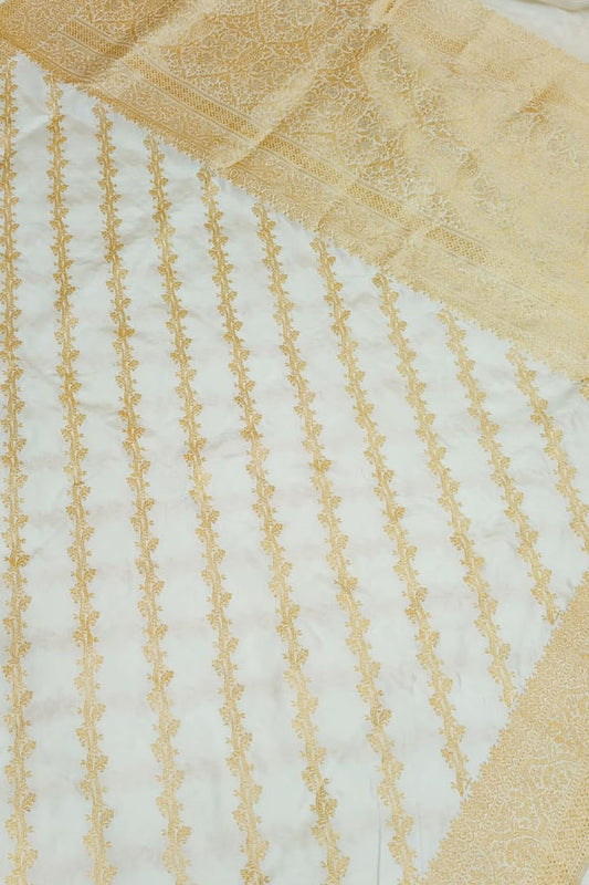 Dyeable Banarasi Handloom Pure Katan Silk Kadwa Weaved Saree